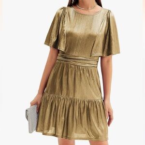NWT Grace Karin gold dress 2XL fits like Large 12/14